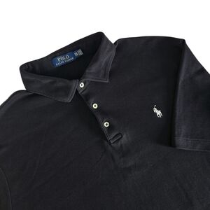 POLO RALPH LAUREN black classic cotton polo shirt xxl